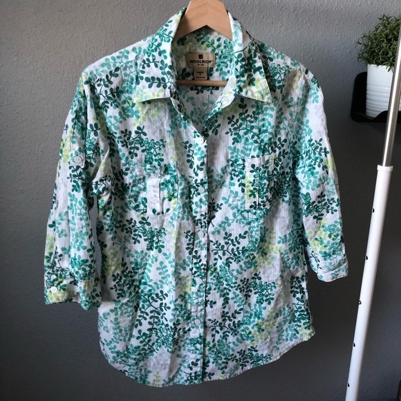 Woolrich Button Up 3/4 sleeve size m - Picture 2 of 8